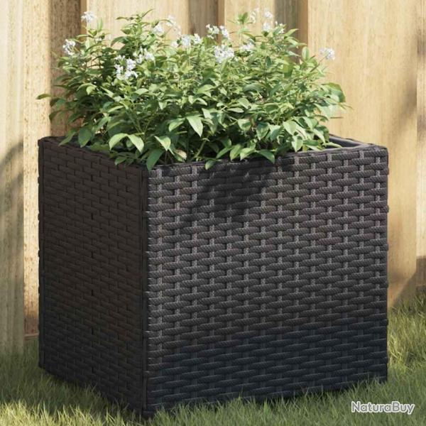Jardini�res 2 pcs noir 36x30x32 cm r�sine tress�e