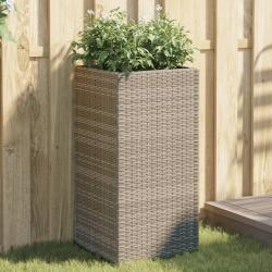 Jardini&egrave;res 2 pcs gris 40x40x80 cm r&eacute;sine tress&eacute;e