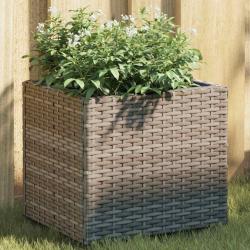 Jardini&egrave;res 2 pcs gris 36x30x32 cm r&eacute;sine tress&eacute;e
