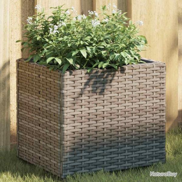 Jardini�res 2 pcs gris 36x30x32 cm r�sine tress�e