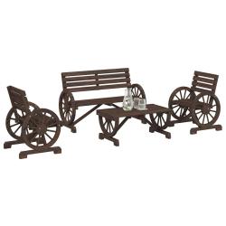 Salon de jardin 4 pcs bois de sapin massif