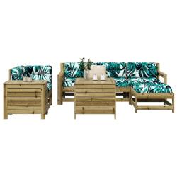 Salon de jardin 7 pcs bois de pin impr&eacute;gn&eacute;
