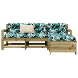 Salon de jardin 4 pcs bois de pin impr&eacute;gn&eacute;