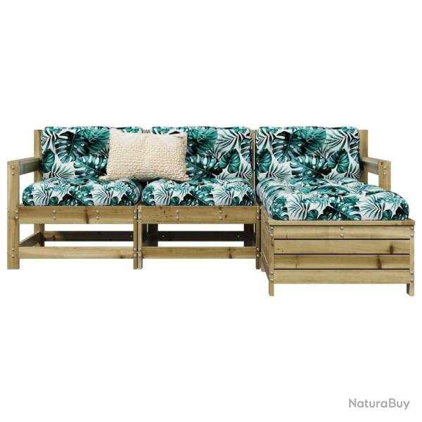 Salon de jardin 4 pcs bois de pin impr�gn�