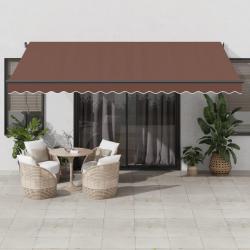 Auvent manuel r&eacute;tractable marron 450x350 cm