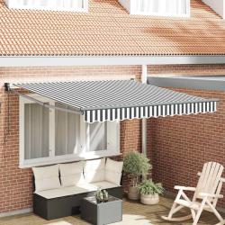 Auvent r&eacute;tractable anthracite/blanc 3x2,5 m tissu et aluminium