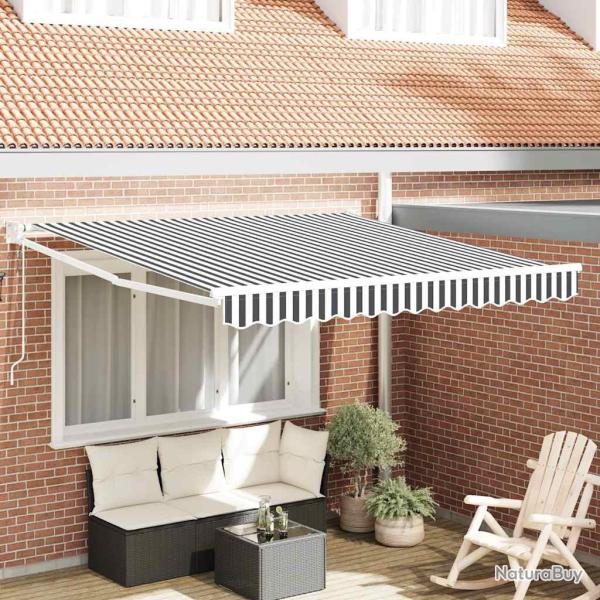 Auvent r�tractable anthracite/blanc 3x2,5 m tissu et aluminium