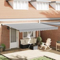 Auvent r&eacute;tractable anthracite et blanc 4,5x3 m tissu/aluminium