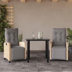 Ensemble &agrave; manger de jardin et coussins 3 pcs m&eacute;lange beige