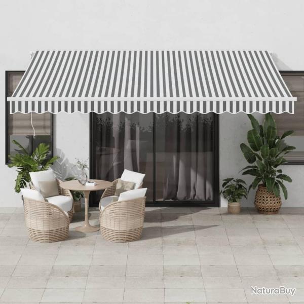 Auvent manuel r�tractable anthracite et blanc 450x350 cm
