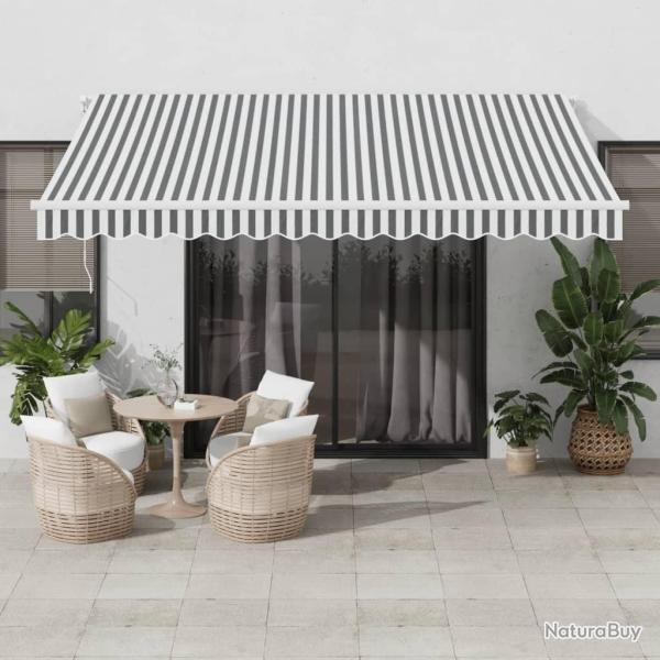 Auvent manuel r�tractable anthracite et blanc 400x350 cm
