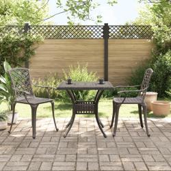 Ensemble de bistrot 3 pcs bronze aluminium coul&eacute;