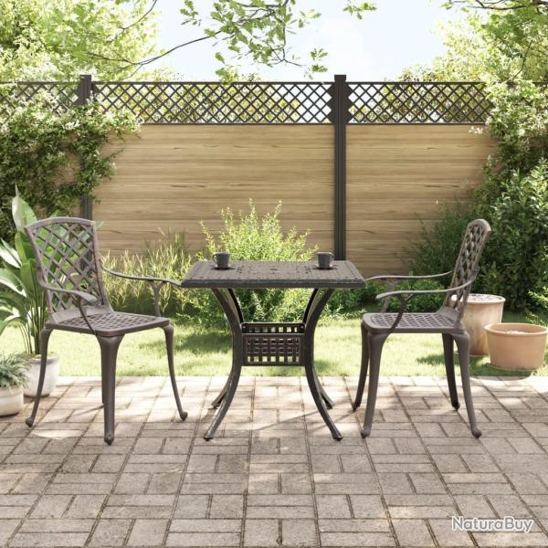 Ensemble de bistrot 3 pcs bronze aluminium coul�