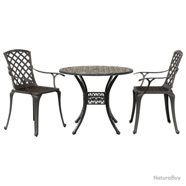 Ensemble de bistrot 3 pcs bronze aluminium coul�