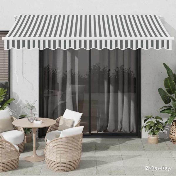 Auvent manuel r�tractable anthracite et blanc 350x250 cm