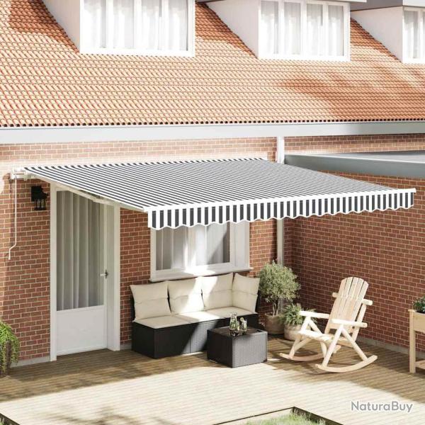 Auvent r�tractable automatique anthracite et blanc 400x300 cm