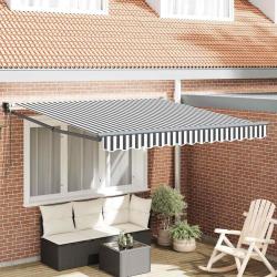 Auvent r&eacute;tractable anthracite/blanc 3x2,5 m tissu et aluminium