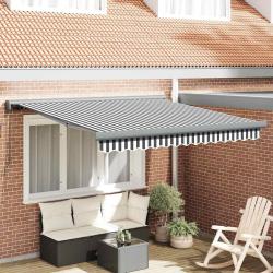 Auvent r&eacute;tractable anthracite/blanc 3x2,5 m tissu et aluminium