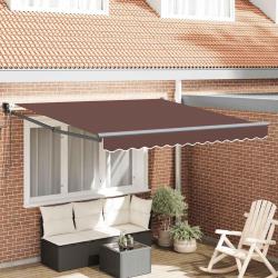 Auvent r&eacute;tractable automatique marron 300x250 cm