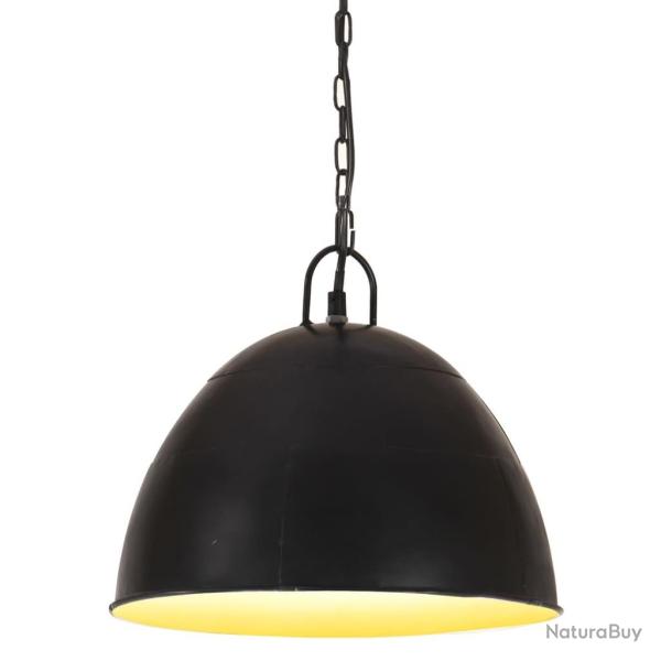 Lampe suspendue industrielle vintage 25 W Noir Rond 31 cm E27