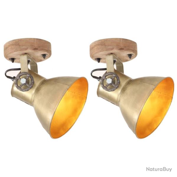 Lampe murale industrielle/de plafond 2 pcs Laiton 20x25 cm E27
