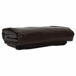 B&acirc;che 650g / m&sup2; Marron 4 x 8 m Toile avec rev&ecirc;tement en PVC