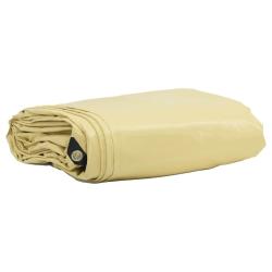 B&acirc;che 650g / m&sup2; Beige 1,5 x 6 m Toile avec rev&ecirc;tement en PVC