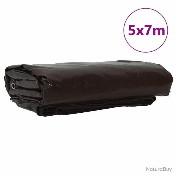 B�che 650g / m� Marron 5 x 7 m Toile avec rev�tement en PVC