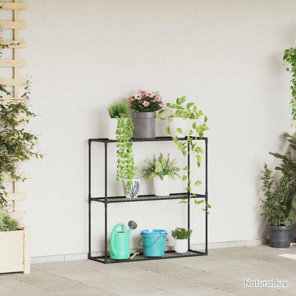 Support de plantes � 3 niveaux Noir 100 x 32 x 102 cm Acier