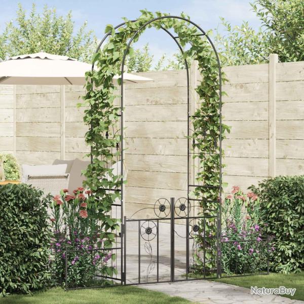 Arche de jardin avec verrouillage Noir 203 x 50 x 218 cm