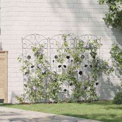 Cl&ocirc;ture de jardin 3 pcs Noir 110,5 x 42,5 cm Acier