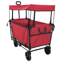 Chariot &agrave; Main Pliable Rouge 105 x 56,5 x 116 cm Tissu Oxford
