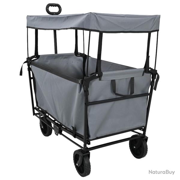 Chariot � Main Pliable Gris 105 x 56,5 x 116 cm Tissu Oxford