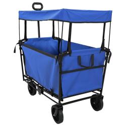 Chariot &agrave; Main Pliable Noir 105 x 56,5 x 116 cm Tissu Oxford