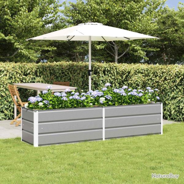 Jardini�re Gris clair 195 x 50 x 45 cm Acier galvanis�