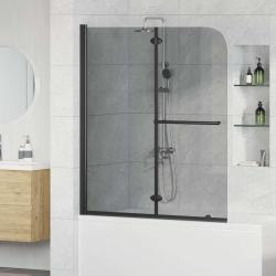 Enceinte de Douche Noir 95 x 140 cm Verre ESG et aluminium