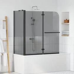 Enceinte de Douche Pliable en Deux Transparent Fonc&eacute;