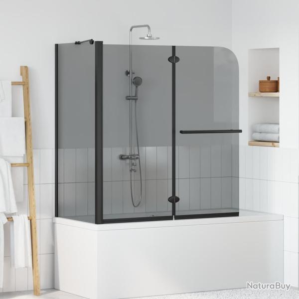 Enceinte de Douche Pliable en Deux Transparent Fonc�