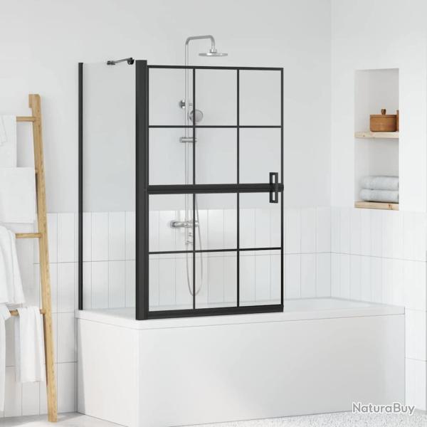 �cran de douche de bain Noir et Transparent 80 x 68 x 128 cm