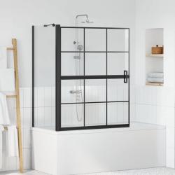 &Eacute;cran de douche de bain Noir et Transparent 100 x 68 x 128 cm