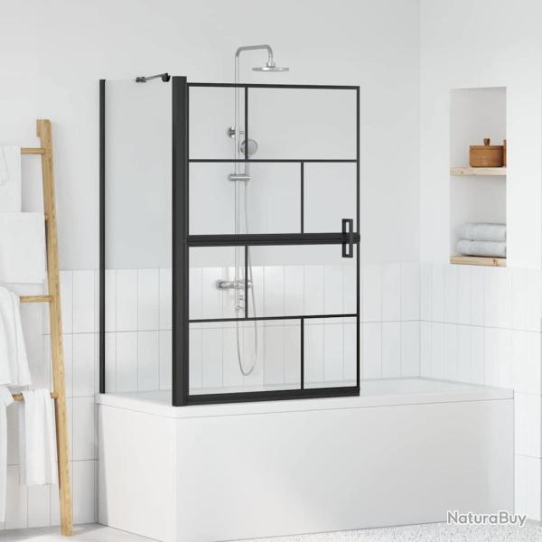 �cran de douche de bain Noir et Transparent 80 x 68 x 128 cm