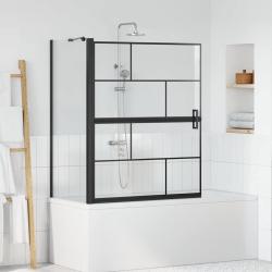 &Eacute;cran de douche de bain Noir et Transparent 100 x 68 x 128 cm