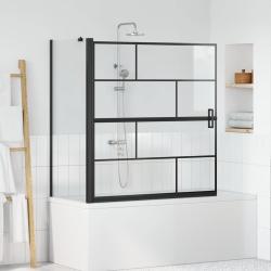 &Eacute;cran de douche de bain Noir et Transparent 116 x 68 x 128 cm