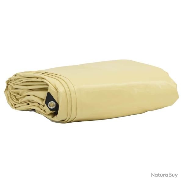 B�che 650g / m� Beige 5 x 5 m Toile avec rev�tement en PVC
