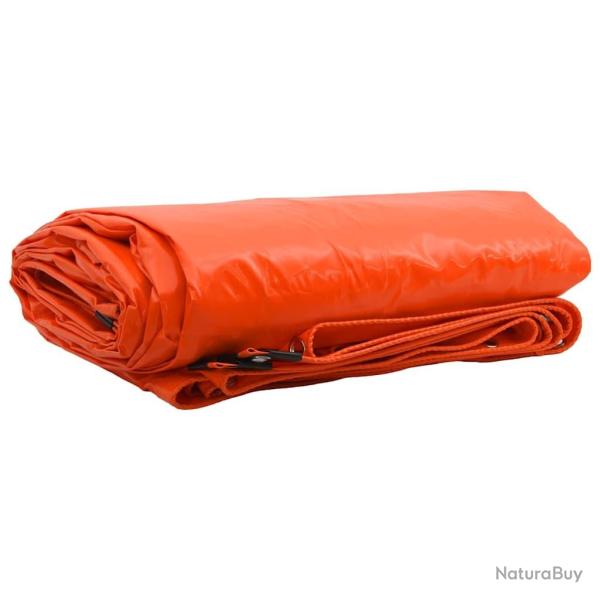 B�che 650g / m� Orange 3 x 3 m Toile avec rev�tement en PVC