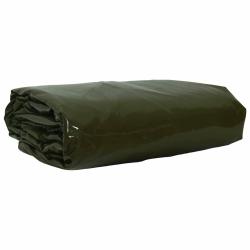 B&acirc;che 650g / m&sup2; Vert olive 3 x 5 m Toile avec rev&ecirc;tement en PVC
