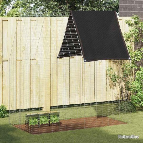 Cage pour lapins Argent� 200 x 100 x 210 cm Acier galvanis�