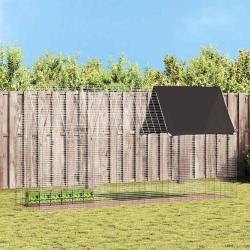 Cage pour lapins Argent&eacute; 400 x 100 x 210 cm Acier galvanis&eacute;