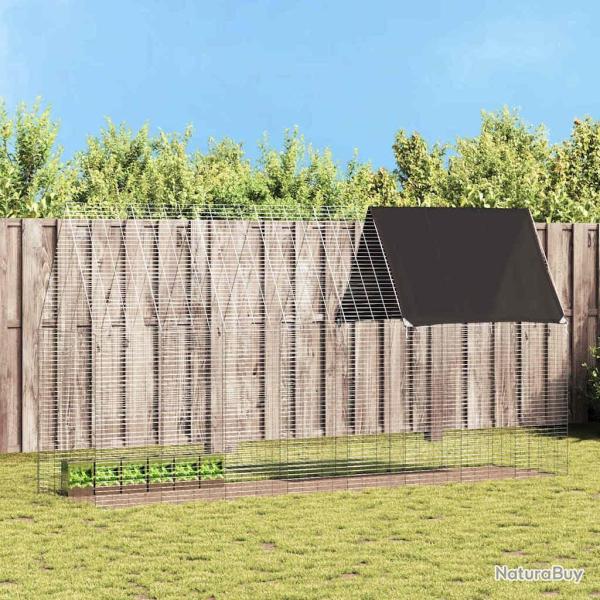 Cage pour lapins Argent� 400 x 100 x 210 cm Acier galvanis�