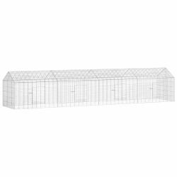 Cage pour lapins Argent 400 x 78 x 78 cm Acier galvanis&eacute;